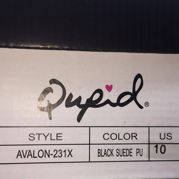 Qupid Ladies Platform Black Suede 5” Heels Pumps Open Toe Black Suede Size 10 - Picture 14 of 16